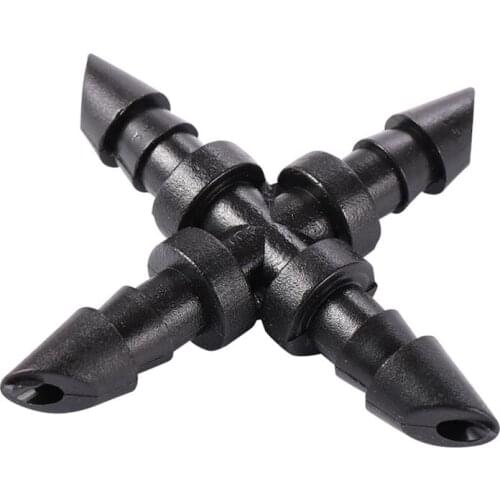 40 Pcs Fish Tank Aquarium 4/7mm Cross Barbed Hose connector Garden Irrigation Connection Fitting Disinfection Cooling Hose Joint