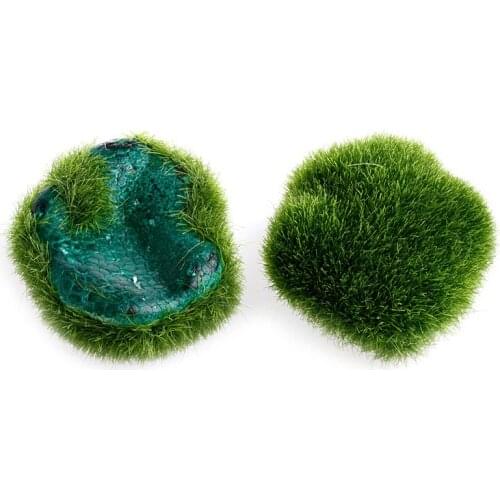 5 Pcs Artificial Green Moss Stone Fake Rock Micro Landscape Decor Accessories