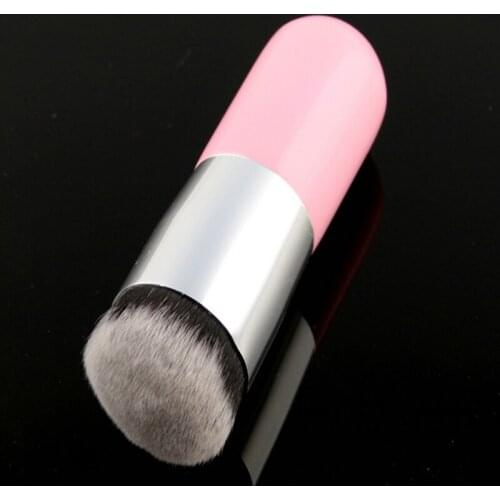 50pcs/lot 10.5cm Longth Chubby Pier Wood Foundation Brush Flat Cream Makeup Brushes soft Professional Cosmetic Make up Brush 2