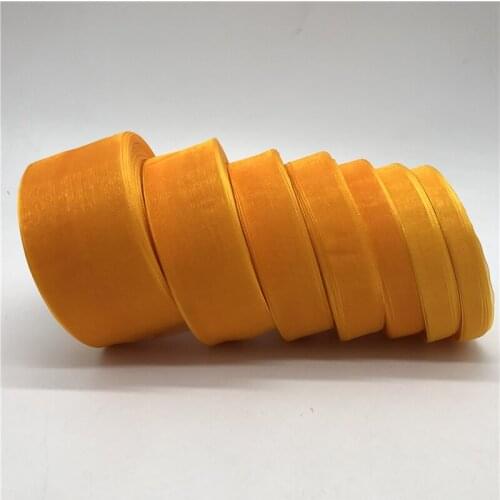 50yards 10mm-50mm Orange Organza Ribbon Gift Wrapping Bow Wedding Decoration DIY Christmas Ribbons