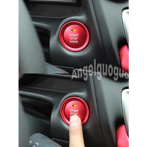 Angelguoguo Aluminum alloy Engine Start Push Button Cover Ring Trim For Mazda 3 Axela 2014-2017
