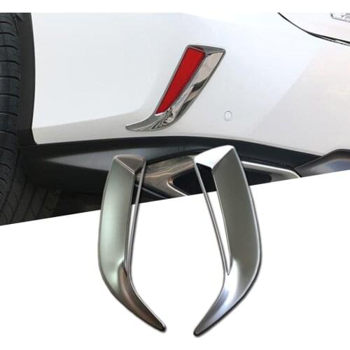 Car Accessories 2 Pcs For Lexus RX 2016 - 2020 Rear Foglight Tail Fog Lamp Cover ABS Chrome Exterior Fog Light Frame Trim