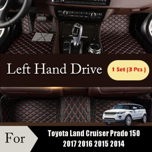 Car Floor Mats For Toyota Land Cruiser Prado 150 2017 2016 2015 2014 Car Interior Accessories Waterproof Anti-dirty Leather