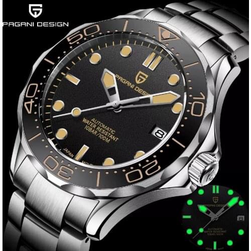 PAGANI Design Automatic Mechanical Mens Watch Top Luxury Brand Sapphire Glass Stainless Steel Waterproof Luminous Watch For Men
