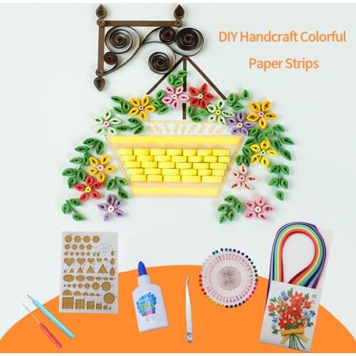 DIY Handcraft Colorful Paper Strips Set 12/24/36 Colors Quilling Paper Origami Rollable Strip Decorative Scrapbooking Fine Strip