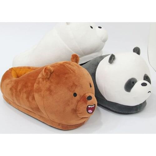 Home Plush Animal Warm Shoes Cotton Slippers Anime Panda Polar Bear Cosplay Shoes Female / Male Couple Slippers Adult Style