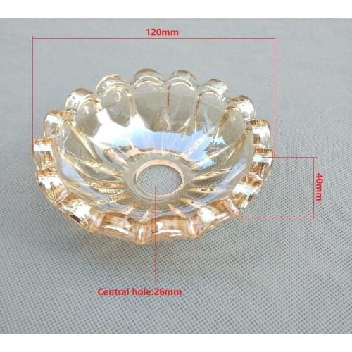 2pcs/lot 120x40mm European style crystal lamp champagne arm flower glass bowl chandelier tray lighting accessories