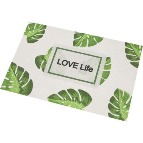 INS Green Plants Print Placemats Nordic Household PVC Kitcehn Table Mat Coasters Environmentally Friendly Table Pads