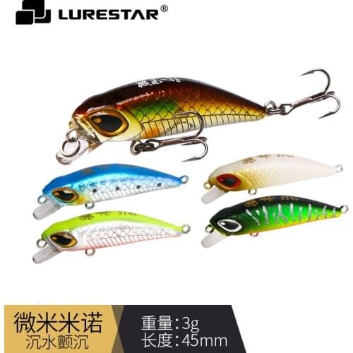 3g/4.5cm Artificial Baits With Vmc Hooks Slow Sinking Hard Lure Wobblers Fishing Tackle Mini Minnow Carp Whopper Plopper Spinner