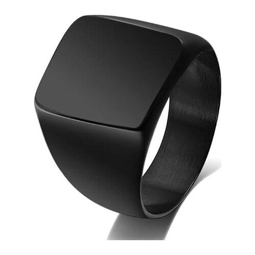 Classic Mens Ring Smooth 316L Stainless Steel Rings Black Gold Silver Color Wholesale Dropshipping Jewelry Gifts for Men