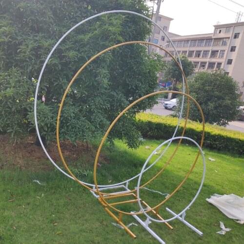 Circle Wedding Arch Background Wrought Iron Shelf Decorative Props DIY Round Party Background Shelf Flower with Frame