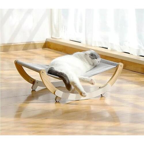 Pet Cats Lounger Bed Wood Hammock for Cat Puppy Mat Hanging Basket Cat Small Dog Swing Chair Soft Sofa Window Warm Pet Products