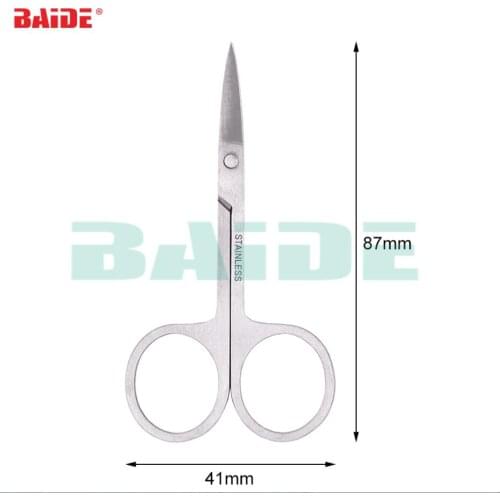 87 x 41 mm Mini Stainless Steel Scissors Bent Straight Scissor for Vape Coil Jig Eyelashes Nose Hair Fishing 500pcs/lot
