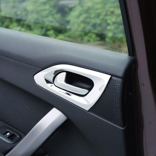 Modification 2PCS/4PCS ABS Car Interior Front Inner Door Handle Protection Trim Cover Door Sticker for Peugeot 2008