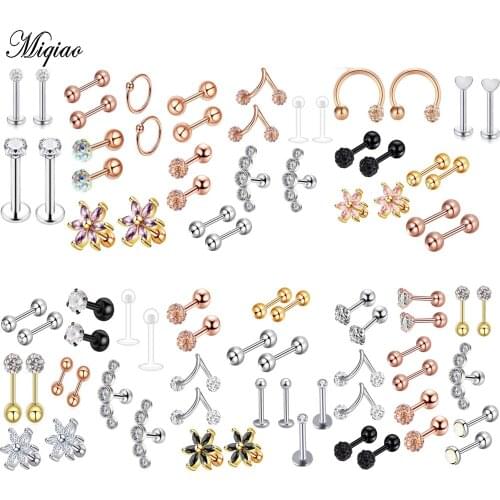 Miqiao New Product Hot Style Stainless Steel Earrings Set Ear Bones Exquisite Piercing Jewelry
