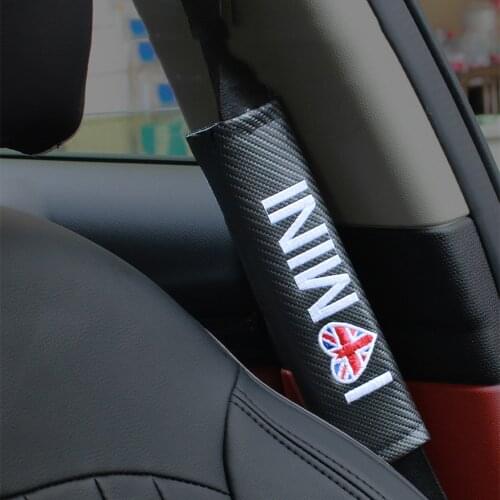 2P Carbon Fiber Seat Belt Cover Shoulder Pad fit For Mini Cooper S R55 R56 R57 R58 R59 R60 R61 F55 F56 F60 Interior Accessories