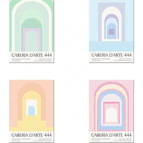 Archicolor Wall Art Medieval Aesthetics Art Print Pastel Color Gallery Poster Geometric Arch Architecture Shape Art