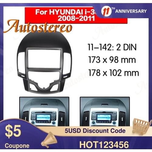 Car Fascia Dash Kit Panel Frame For Hyundai I30 I-30 2009 2DIN(AUTO AC,KOREAN,LHD) Auto Stereo Panel CD Trim Installation