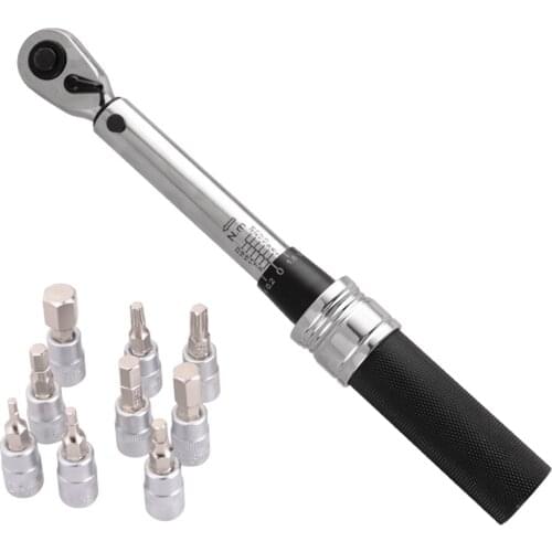 1/4" DR 1-25Nm Mini Adjustable Bike Torque Wrench Set Bicycle Fixing Tools Kit Ratchet Mechanical Torque Spanner Manual Wrenches