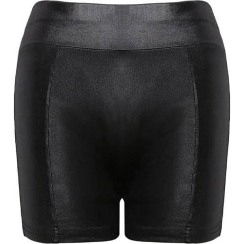 High Quality 2021PU Leather Shorts Women Sexy Women Short Pants Slim Casual Elastic Waist Shorts Plus Size Hot