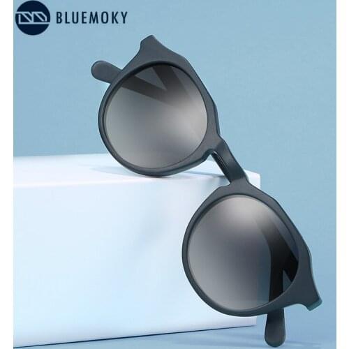 BLUEMOKY Retro Acetate Small Round Polarized Sunglasses For Men Women Ultralight Anti-Glare UV400 Sun Glasses Gafas De Sol