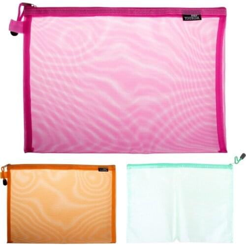 Document Bag A4 Size Zipper File Pocket Storage Organizer School Office Supplies