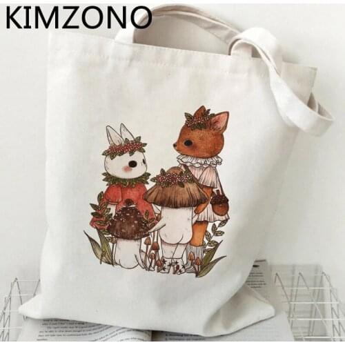 Mushroom shopping bag tote cotton bolsas de tela bolsa jute bag shopper bag sac cabas woven custom