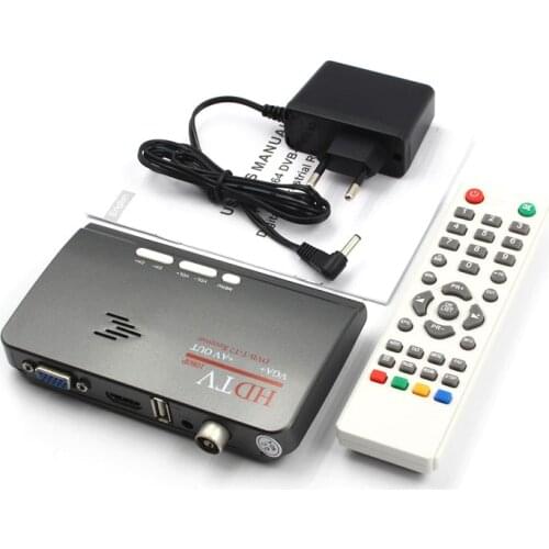 1080P HDTV DVB-T/ DVB-T2 TV Set-top Box Digital Terrestrial HDTV Tuner Receiver HDMI-compatible/VGA/AV for LCD/CRT PC Monitor