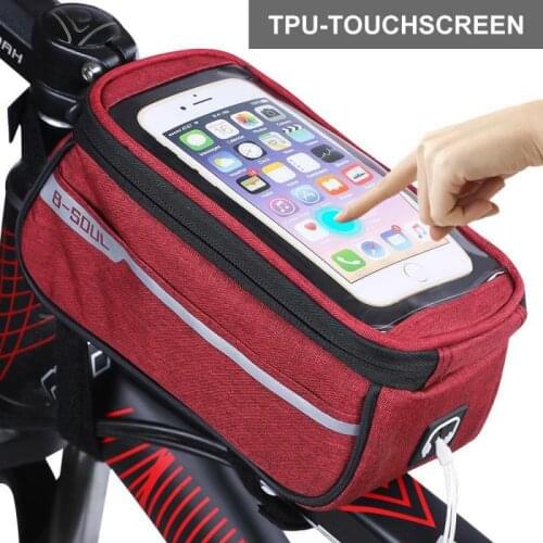 Bicycle Bag 6.0-7.2 Inch Phone Bag Waterproof Front Frame Cycling Front Bag Sensitive Touch Screen MTB Road Bike Key Lock Bag