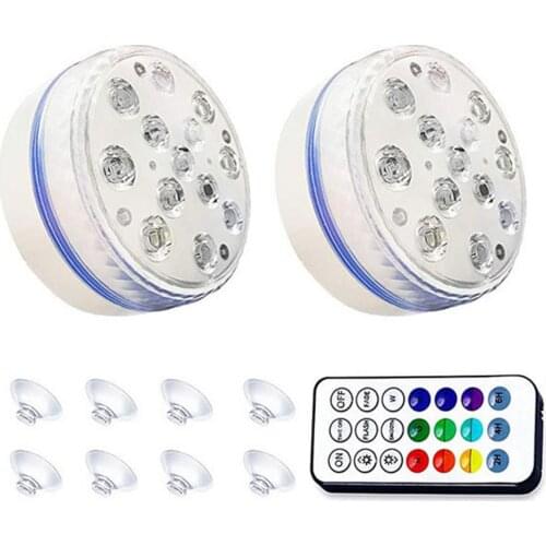 Waterproof Led Remote Controlled Submersible Light Battery Operated RGB Underwater Lamp For Outdoor Garden Swimming Pool