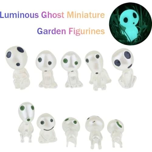 10PCS Garden Decoration Outdoor Resin Luminous Ghost Miniature Garden Figurines Country House Wall Decor For Garden Accessories