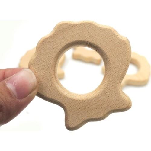 20PCS shell seashell GERMANY beech WOOD teether animal woodEN pendant for baby new mother gift accessory SGS SAFE EA236