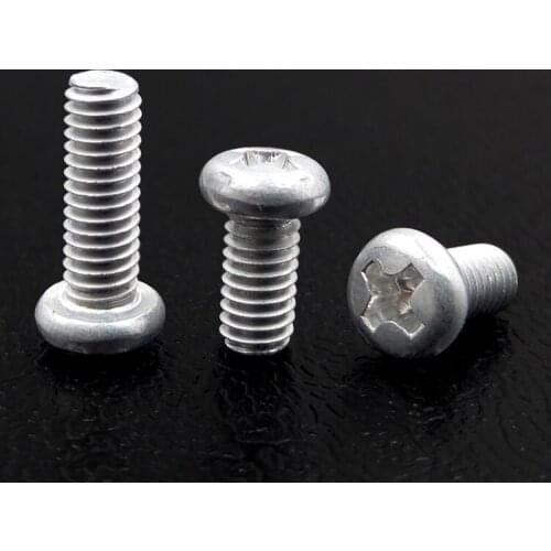 30pcs M3 Phillips round head screws cross pan headed machine teeth screw mechanical bolts aluminum alloy bolt 4mm-25mm long