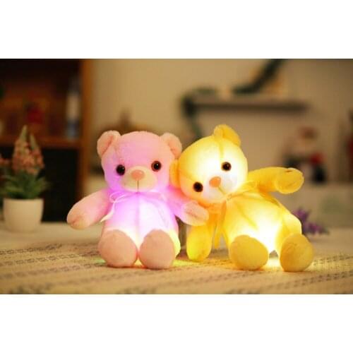 30CM Creative Light Up LED Teddy Bear Stuffed Animals Plush Toy Colorful Glowing Teddy Bear Christmas Gift for Kids