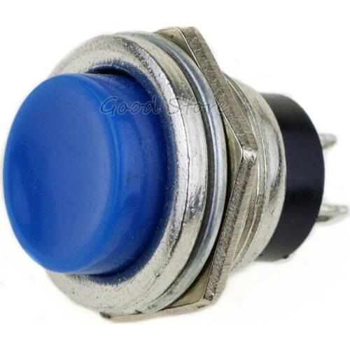 5PCS DS-212 Momentary SPST NO Blue Round Cap Push Button Switch AC 125V 3A DS212