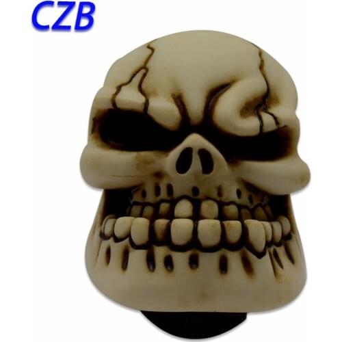 8colors New Universal Manual Gear Stick Shift Shifter Lever Knob Wicked Carved Skull pomo marches fastshipping