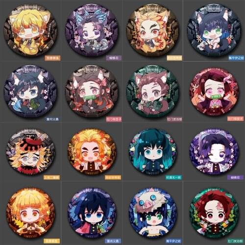 Anime Demon Slayer: Kimetsu no Yaiba Kamado Tanjirou Cosplay Badge Cartoon Collect Backpacks Bags Badges Button Brooch Pins