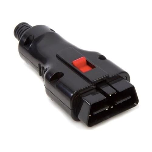 Automotive obd2 16pin assembled gold-plated male head 12V/24V universal connector test main line OBDII plug housing