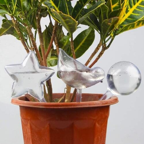 Flowerpot Self Watering Globe Spiking Into Soil Kawaii Owl Rose Star Heart Bird Shaped Globe Auto Irrigation Device