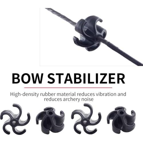 Bowstring Damper Shock Absorber Dampingfor Compound Recurve Tradition Bow 4pcs Archery Bow String Stabilizer Soft Rubber