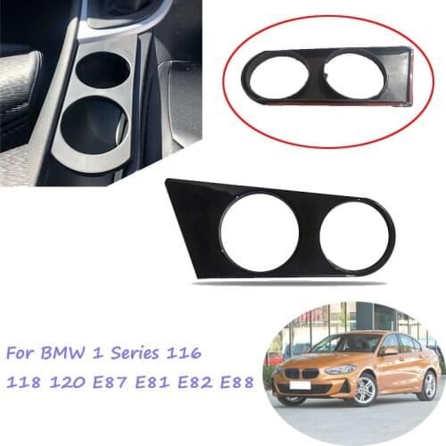 For-BMW 1 Series Black/ Carbon Car Front Drink Holder Cup Holder 116 118 120 E87 E81 E82 E88 Auto Accessories Stickers
