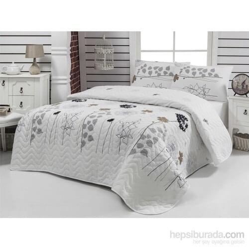 Eponj Home Quilted Bed Cover Set Double Atlantis White