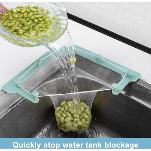 Kitchen Sink Filter Mesh Inverted Triangle Leftover Vegetable Drain Rack Hanging Net Drain Rack Sink Residue Vegetable Filter