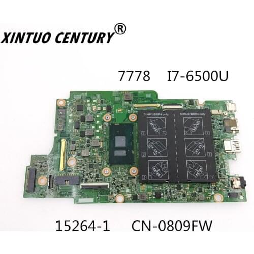 CN-0809FW 0809FW 809FW 15264-1 I7-6500U Para Dell Inspiron 7778 Motherboard X41DX Mainboard TESTE 100