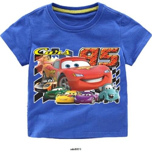 Disney Fashion Car 95 Summer childrens clothing pure cotton short-sleeved T-shirt + shorts girl suit birthday gift
