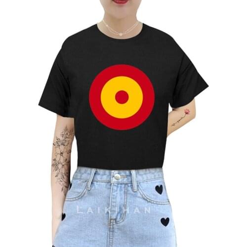 Cool Streetwear Female Black T-shirt RAF Roundel The Who Mod Print Harajuku Women Summer Cotton T Shirt Tops