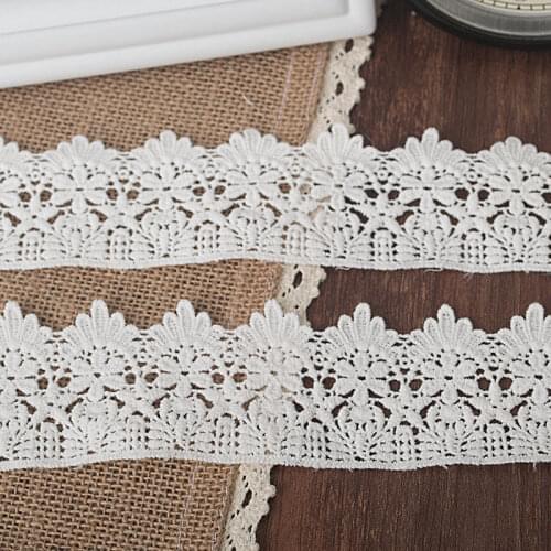 10Yards Cotton Lace Trim High Quality Lace Ribbon DIY Craft Boutique Lace Fabric For Garment Accessories High Quality