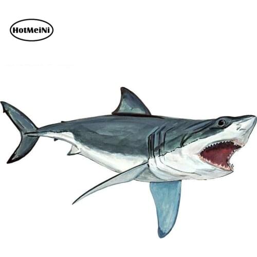 HotMeiNi 13cm x 7.7cm Great White Shark Vinyl Decal Home Office Kitchen Dorm Wall Art Tablet Cartoon Car Stickers Graphics