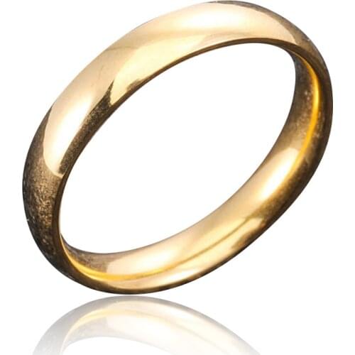 4mm High quality Stainless Steel Wholesale Simple Ring Fashion Silver Color Ring For Women Men Exclusive Couple Wedding Ring