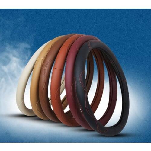 Leather Steering wheel Cover Interior Accessories Steering Wheel Covers Universal Car Steering-wheel Cover 38CM car styling